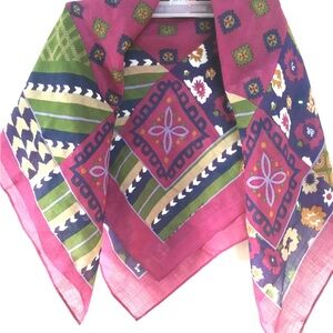 Vintage Usna Wool Multicolor Patterned Scarf